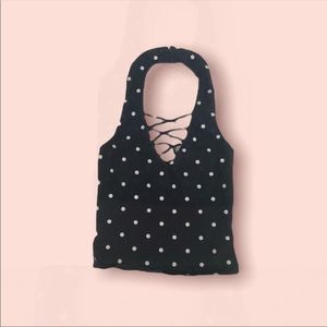 STREETWEAR SOCIETY | 3/$15 Black and White Polka Dot Crop Top